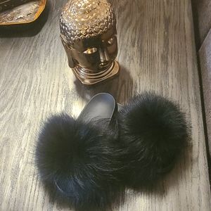 Real fur slides